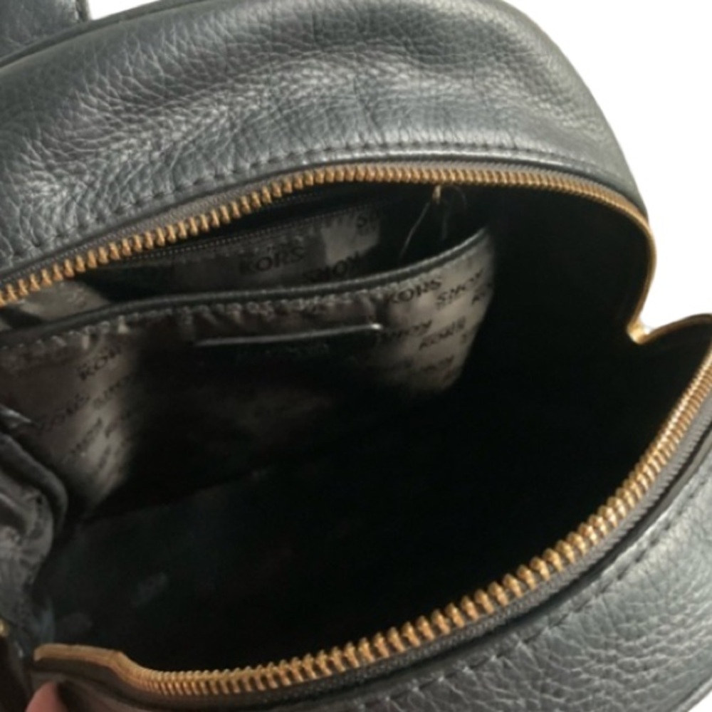 Michael Kors Abby Black and Gold Studded Leather Mini Backpack Bag - Picture 4 of 7